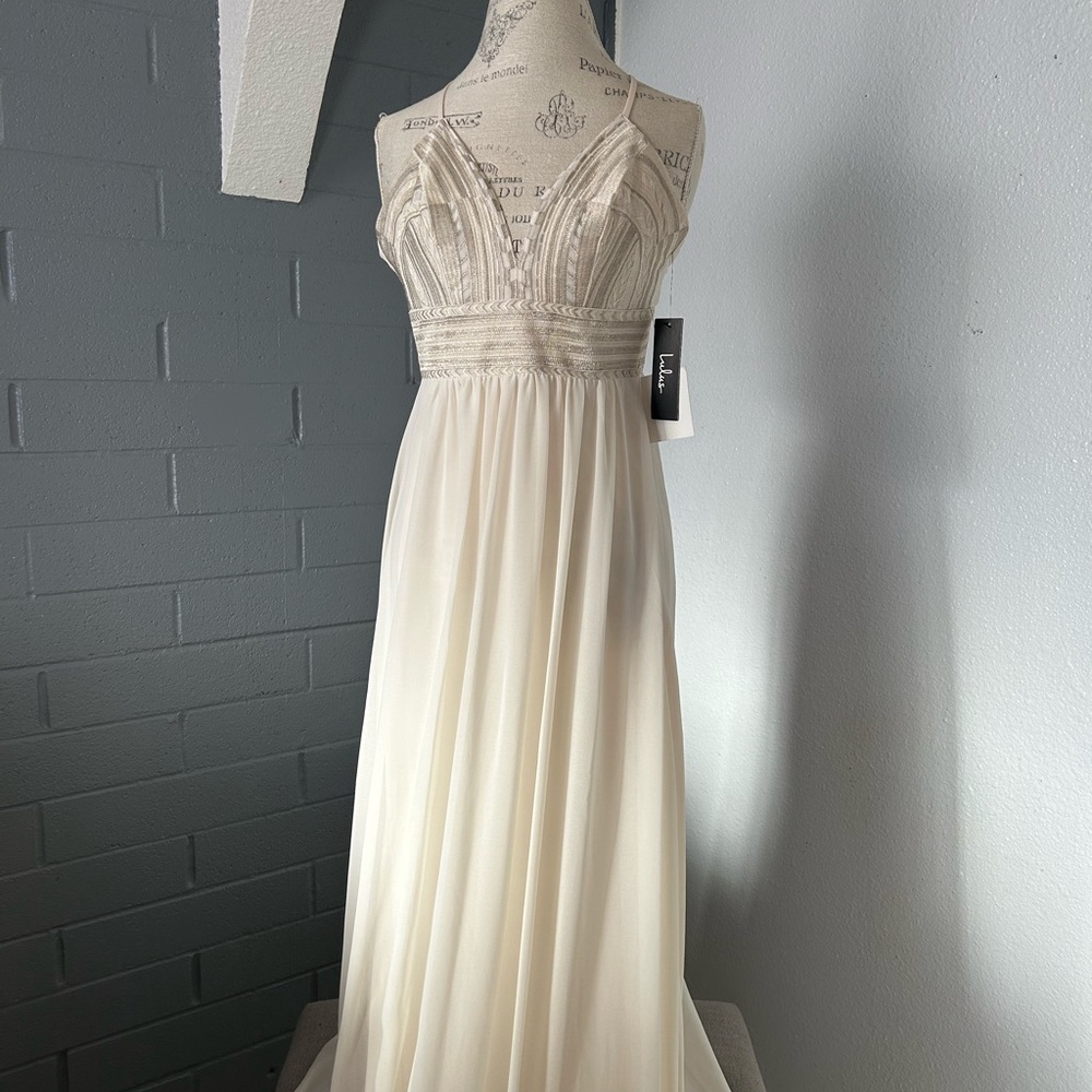 Lulu's Cream Embroidered Gown